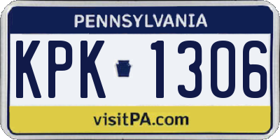 PA license plate KPK1306