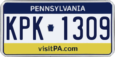 PA license plate KPK1309