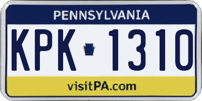 PA license plate KPK1310