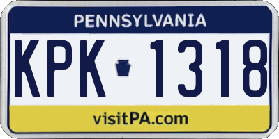 PA license plate KPK1318