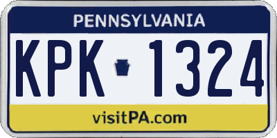 PA license plate KPK1324