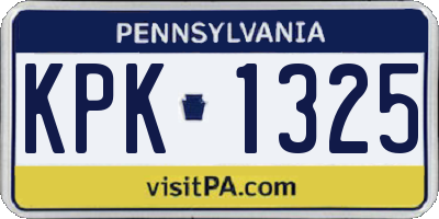 PA license plate KPK1325
