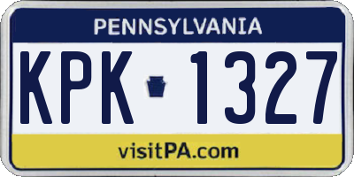 PA license plate KPK1327