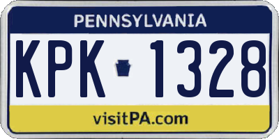 PA license plate KPK1328