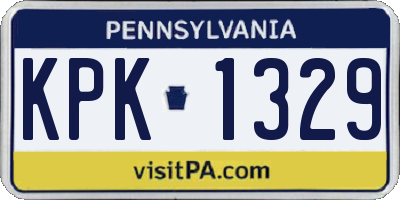 PA license plate KPK1329