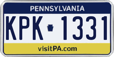 PA license plate KPK1331