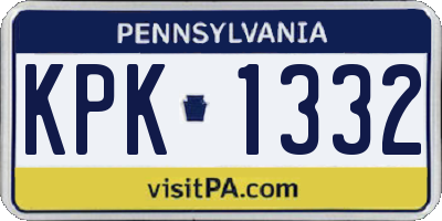 PA license plate KPK1332