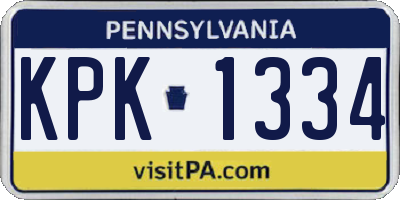 PA license plate KPK1334