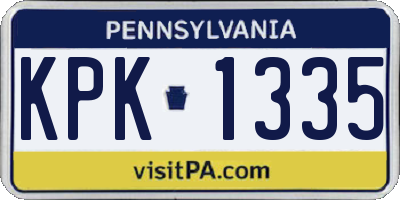 PA license plate KPK1335