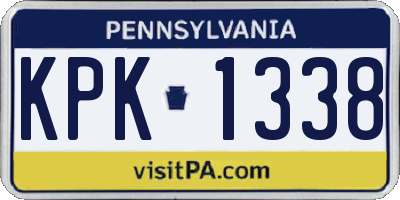 PA license plate KPK1338