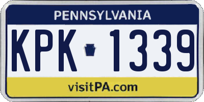 PA license plate KPK1339