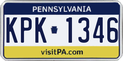 PA license plate KPK1346