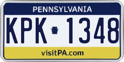 PA license plate KPK1348