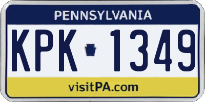 PA license plate KPK1349