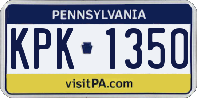 PA license plate KPK1350