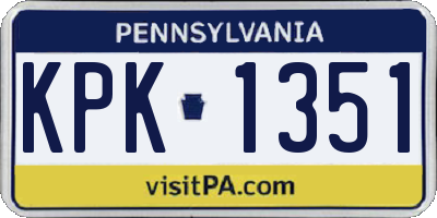 PA license plate KPK1351