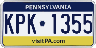 PA license plate KPK1355