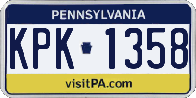 PA license plate KPK1358