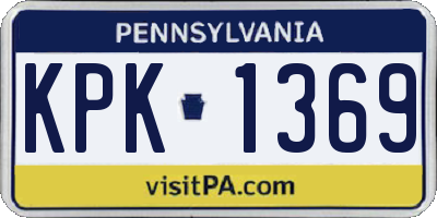 PA license plate KPK1369