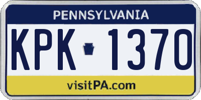 PA license plate KPK1370