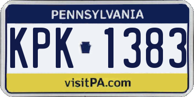 PA license plate KPK1383