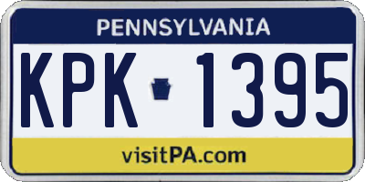 PA license plate KPK1395