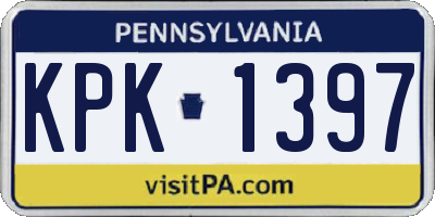 PA license plate KPK1397