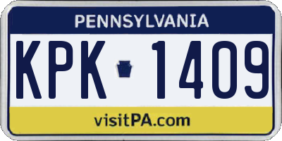 PA license plate KPK1409