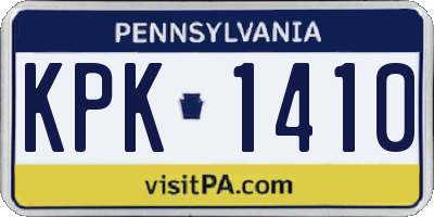 PA license plate KPK1410