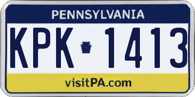 PA license plate KPK1413