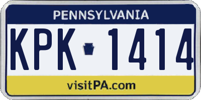 PA license plate KPK1414