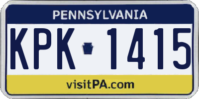 PA license plate KPK1415