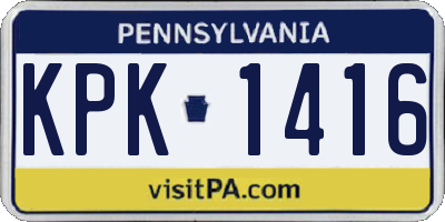 PA license plate KPK1416