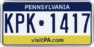 PA license plate KPK1417