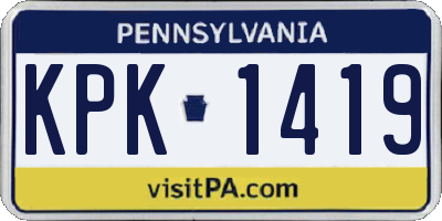 PA license plate KPK1419