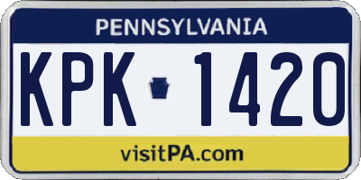 PA license plate KPK1420