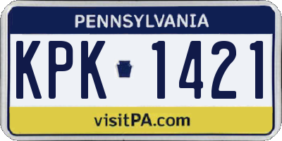 PA license plate KPK1421