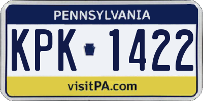 PA license plate KPK1422
