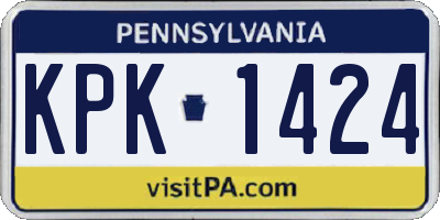 PA license plate KPK1424