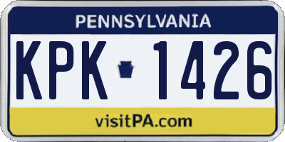 PA license plate KPK1426