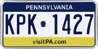 PA license plate KPK1427