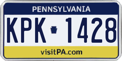 PA license plate KPK1428