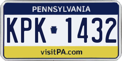 PA license plate KPK1432
