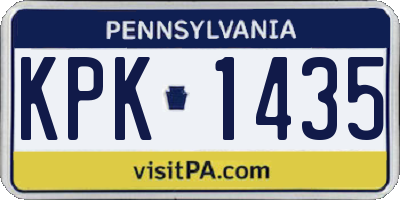 PA license plate KPK1435