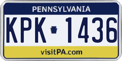 PA license plate KPK1436