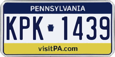 PA license plate KPK1439