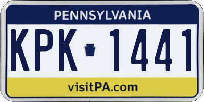 PA license plate KPK1441