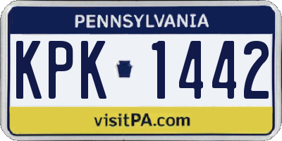 PA license plate KPK1442