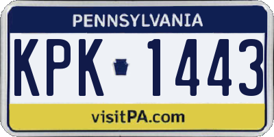 PA license plate KPK1443