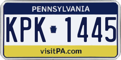 PA license plate KPK1445